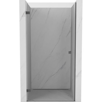 Sprchové dvere Mexen Lunar-B s ľavými pántami 70 cm, priehľadné, kartáčovaná pištoľovo sivá - 832-070-000-66-00-L
