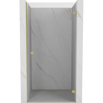 Sprchové dvere Mexen Lunar-B s pravými pántami 70 cm, priehľadné, kartáčované zlato - 832-070-000-55-00-P