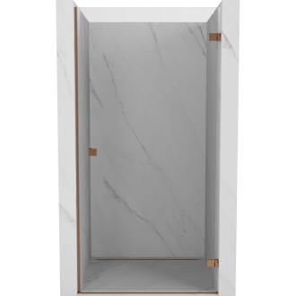 Sprchové dvere Mexen Lunar-B s pravými pántami 60 cm, priehľadné, ružové zlato - 832-060-000-60-00-P