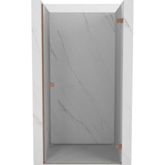 Sprchové dvere Mexen Lunar-B s pravými pántami 95 cm, priehľadné, kartáčovaná meď - 832-095-000-65-00-P