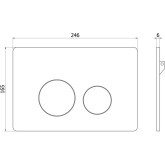 Splachovacie tlačidlo Mexen Tex 06 nerezová oceľ, matná čierna - 6106-02