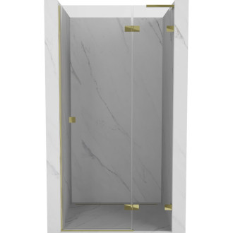 Sprchové dvere Mexen Lunar L s pravými pántami 75 cm, priehľadné, zlaté - 834L-075-000-50-00-P