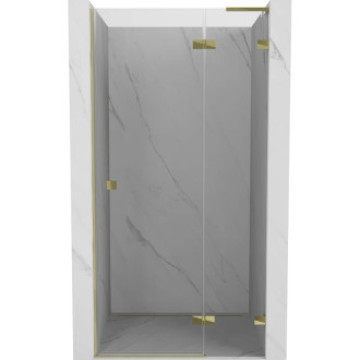 Sprchové dvere Mexen Lunar L s pravými pántami 90 cm, priehľadné, zlaté - 834L-090-000-50-00-P