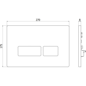 Splachovacie tlačidlo Mexen Tex 07, čierne - 6107-02