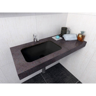 JAPURA umývadlo zápustné, liaty mramor, 55x36cm, čierna mat