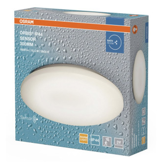 ORBIS kúpeľňové stropné svietidlo, ø 300mm, senzor, OSRAM, 1600lm, 15,5W, IP44