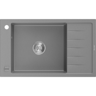 Jednodrezový žulový drez Mexen Elias s odkvapkávačom 795 x 480 mm, sivý, chrómovaný sifón - 6511791005-71