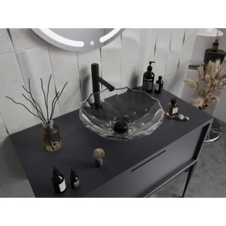 Sklenené umývadlo Mexen Inga na dosku 44 x 44 cm, priehľadné - 24074400