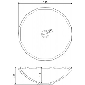 Sklenené umývadlo Mexen Inga na dosku 44 x 44 cm, priehľadné - 24074400