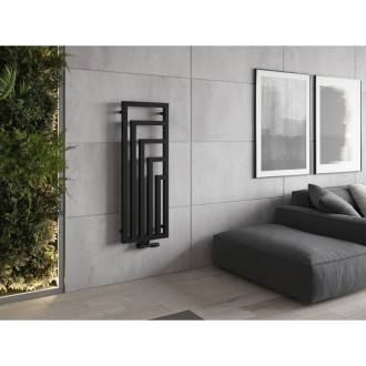 Dekoratívny radiátor Mexen Alaska 1216 x 440 mm, 542 W, čierny - W205-1216-440-00-70