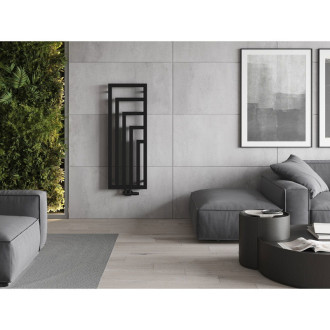 Dekoratívny radiátor Mexen Alaska 1216 x 440 mm, 542 W, čierny - W205-1216-440-00-70