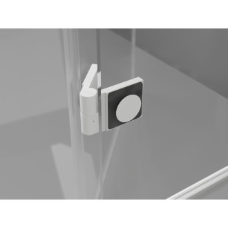 Sprchové dvere Mexen Lunar-F ľavé skladacie 65 cm, priehľadné, biele - 836-065-000-20-00-L