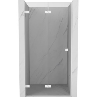 Sprchové dvere Mexen Lunar-F ľavé skladacie 80 cm, priehľadné, biele - 836-080-000-20-00-L