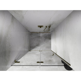 Sprchové dvere Mexen Lunar-F ľavé skladacie 60 cm, priehľadné, zlaté - 836-060-000-50-00-L