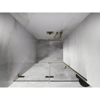 Sprchové dvere Mexen Lunar-F ľavé skladacie 100 cm, priehľadné, zlaté - 836-100-000-50-00-L