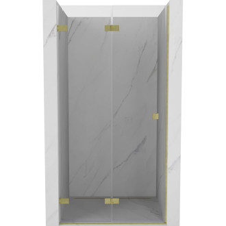 Sprchové dvere Mexen Lunar-F ľavé skladacie 70 cm, priehľadné, kartáčované zlato - 836-070-000-55-00-L
