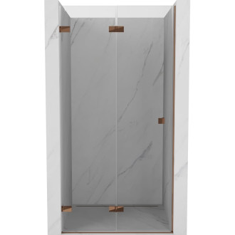Sprchové dvere Mexen Lunar-F ľavé skladacie 70 cm, priehľadné, ružové zlato - 836-070-000-60-00-L