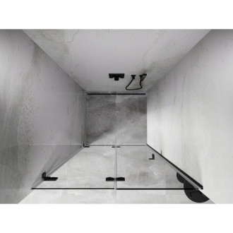 Sprchové dvere Mexen Lunar-F ľavé skladacie 85 cm, priehľadné, kartáčovaná pištoľ gray - 836-085-000-66-00-L