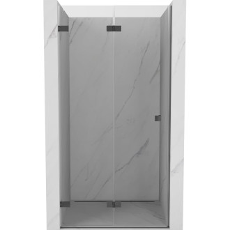 Sprchové dvere Mexen Lunar-F ľavé skladacie 90 cm, priehľadné, strieborná - 836-090-000-95-00-L
