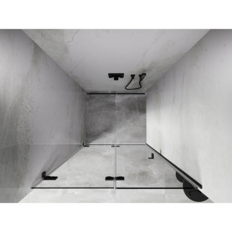 Sprchové dvere Mexen Lunar-F ľavé skladacie 100 cm, priehľadné, strieborná - 836-100-000-95-00-L