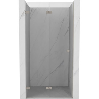 Sprchové dvere Mexen Lunar-F ľavé skladacie 65 cm, priehľadné, kartáčovaný nikel - 836-065-000-97-00-L