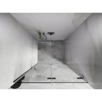 Sprchové dvere Mexen Lunar-F pravé skladacie 100 cm, priehľadné, chróm - 836-100-000-01-00-P