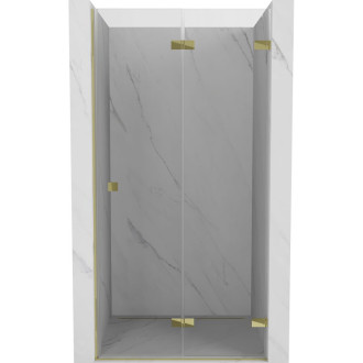 Sprchové dvere Mexen Lunar-F pravé skladacie 95 cm, priehľadné, zlaté - 836-095-000-50-00-P