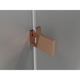 Sprchové dvere Mexen Lunar-F pravé skladacie 80 cm, priehľadné, ružové zlato - 836-080-000-60-00-P