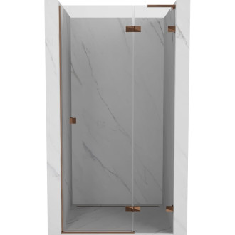 Sprchové dvere Mexen Lunar L s pravými pántami 110 cm, priehľadné, ružové zlato - 834L-110-000-60-00-P
