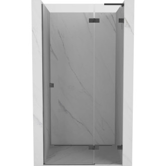 Sprchové dvere Mexen Lunar L s pravými pántami 115 cm, priehľadné, kartáčovaná pištoľovo sivá - 834L-115-000-66-00-P