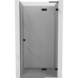 Sprchové dvere Mexen Lunar L s pravými pántami 85 cm, priehľadné, čierne - 834L-085-000-70-00-P