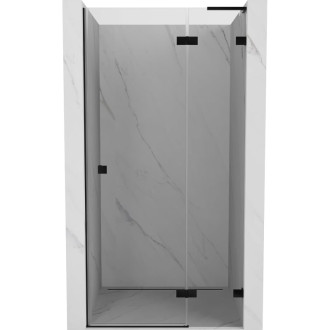 Sprchové dvere Mexen Lunar L s pravými pántami 115 cm, priehľadné, čierne - 834L-115-000-70-00-P