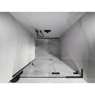 Sprchové dvere Mexen Lunar L s pravými pántami 95 cm, priehľadné, strieborná - 834L-095-000-95-00-P