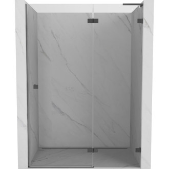 Sprchové dvere Mexen Lunar L s pravými pántami 130 cm, priehľadné, strieborná - 834L-130-000-95-00-P