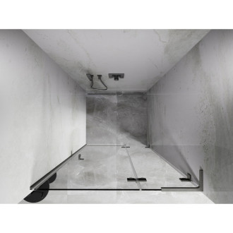 Sprchové dvere Mexen Lunar L s pravými pántami 70 cm, priehľadné, kartáčovaný nikel - 834L-070-000-97-00-P