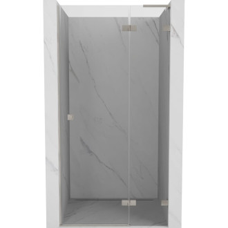 Sprchové dvere Mexen Lunar L s pravými pántami 105 cm, priehľadné, kartáčovaný nikel - 834L-105-000-97-00-P