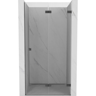 Sprchové dvere Mexen Lunar-F pravé skladacie 95 cm, priehľadné, kartáčovaná pištoľ gray - 836-095-000-66-00-P