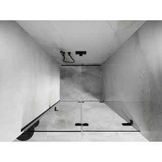 Sprchové dvere Mexen Lunar-F pravé skladacie 80 cm, priehľadné, strieborná - 836-080-000-95-00-P