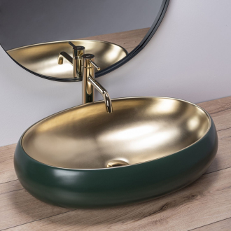 REA Umývadlo na dosku Melania Green/Gold REA-U0467