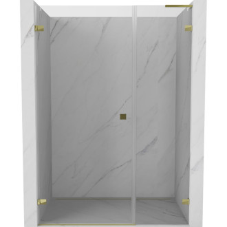 Sprchové dvere Mexen Lunar-B L s ľavými pántami 125 cm, priehľadné, zlaté - 832SL-125-050-50-00-L