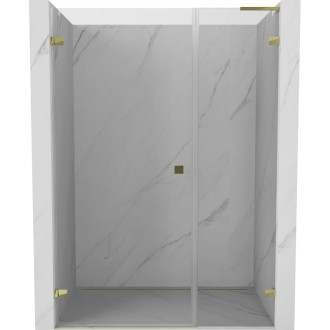 Sprchové dvere Mexen Lunar-B L s ľavými pántami 130 cm, priehľadné, zlaté - 832SL-130-050-50-00-L