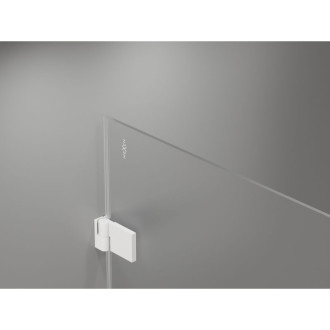 Sprchové dvere Mexen Lunar-B s ľavými pántami 135 cm, priehľadné, biele - 832S-135-050-20-00-L