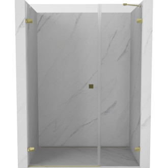 Sprchové dvere Mexen Lunar-B s ľavými pántami 110 cm, priehľadné, zlaté - 832S-110-050-50-00-L