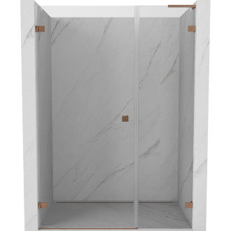 Sprchové dvere Mexen Lunar-B L s ľavými pántami 120 cm, priehľadné, kartáčovaná meď - 832SL-120-050-65-00-L