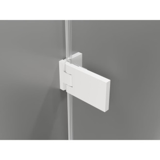 Sprchové dvere Mexen Lunar-F ľavé skladacie 120 cm, priehľadné, biele - 836S-120-050-20-00-L