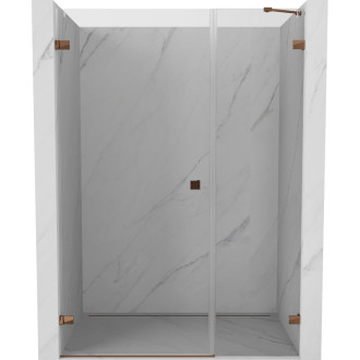 Sprchové dvere Mexen Lunar-B s ľavými pántami 110 cm, priehľadné, ružové zlato - 832S-110-050-60-00-L