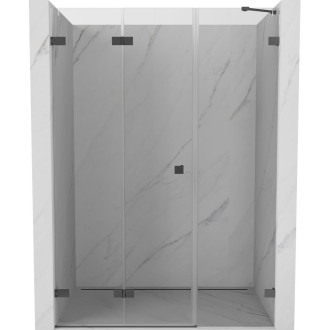 Sprchové dvere Mexen Lunar-F ľavé skladacie 115 cm, priehľadné, strieborná - 836S-115-050-95-00-L
