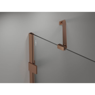 Sprchové dvere Mexen Lunar-F pravé skladacie 120 cm, priehľadné, kartáčovaná meď - 836S-120-050-65-00-P