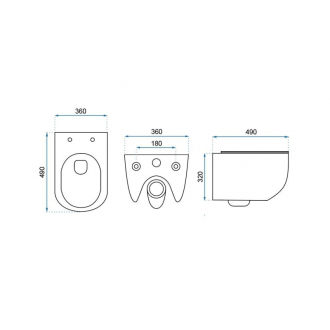 Rea Závesné WC Carter Rimless Duroplast/Slim/ZM N REA-C1450