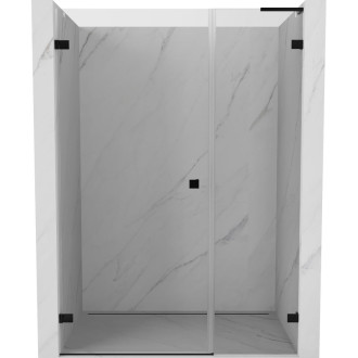 Sprchové dvere Mexen Lunar-B L s ľavými pántami 125 cm, priehľadné, čierne - 832SL-125-050-70-00-L